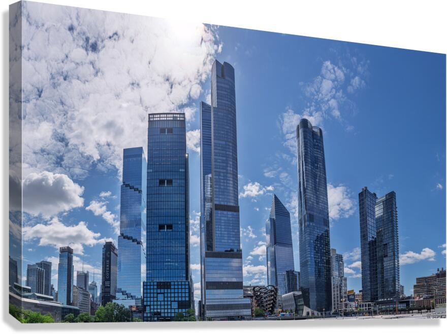 View of Hudson Yards buildings across the subway station platfor Canvas Print