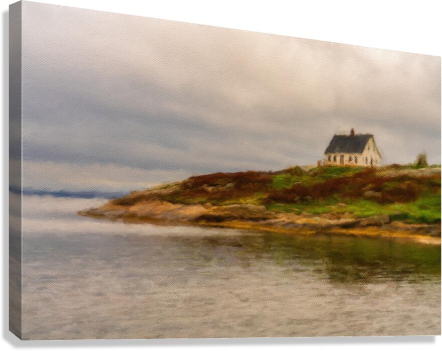 Digital painting at Peggys Cove near Halifax in Nova Scotia Can Canvas Print