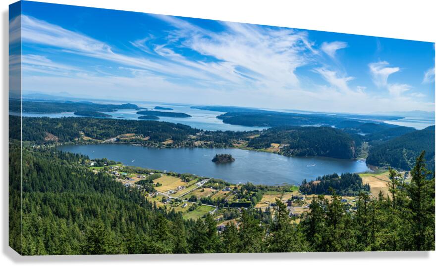 View from Mt Erie on Fidalgo Island south towards Whidbey Island Canvas Print
