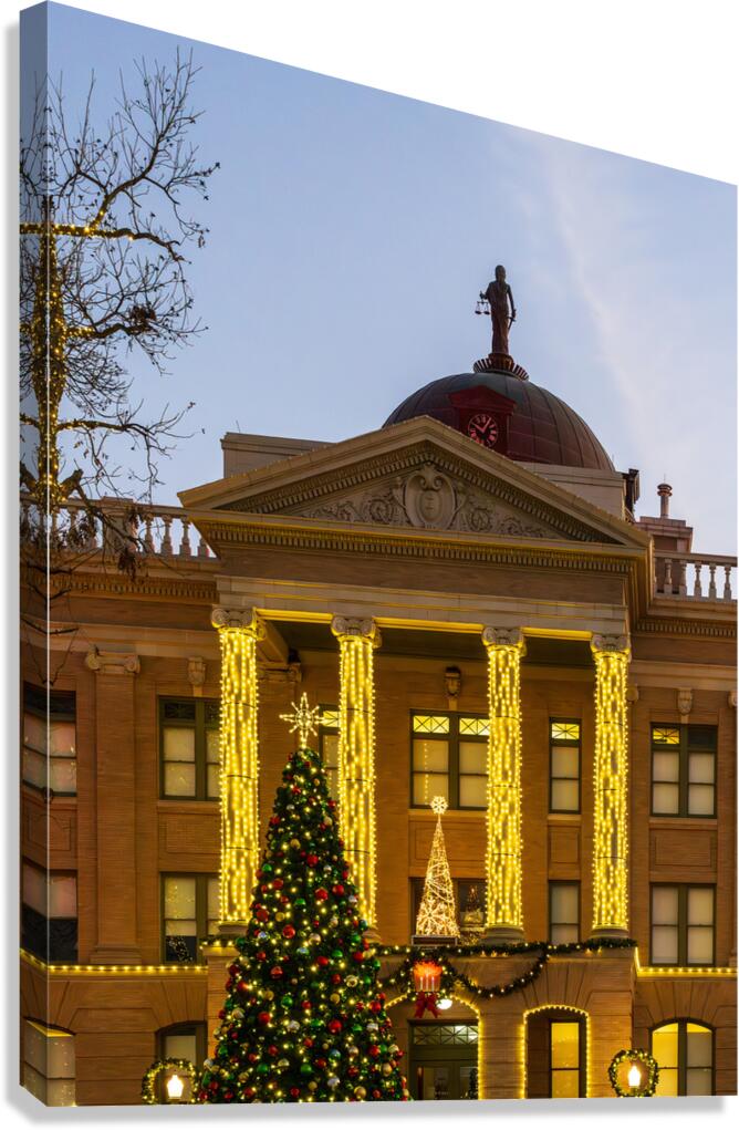 Sunset behind the Courthouse in Georgetown Texas Canvas Print