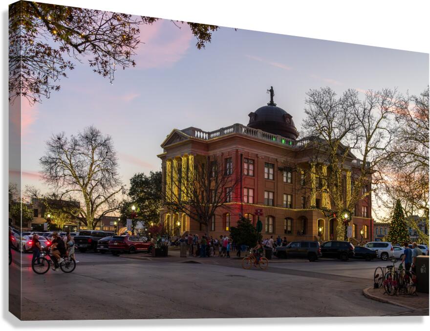 Sunset behind the Courthouse in Georgetown Texas Canvas Print