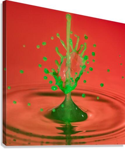 Water droplet collision - Christmas Tree Canvas Print