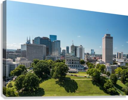 Aerial view of the Tennessee State Capitol building in Nashville Canvas Print