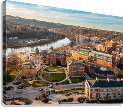 Aerial panorama of the Woodburn Circle at WVU Canvas Print