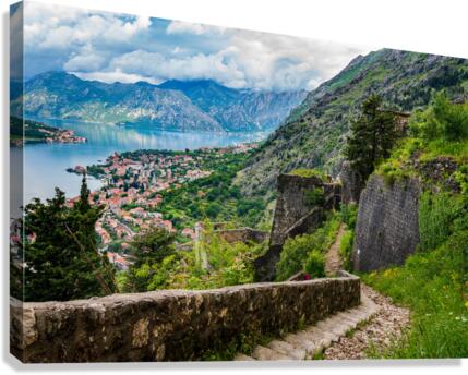 View from above Old Town of Kotor in Montenegro  Impression sur toile