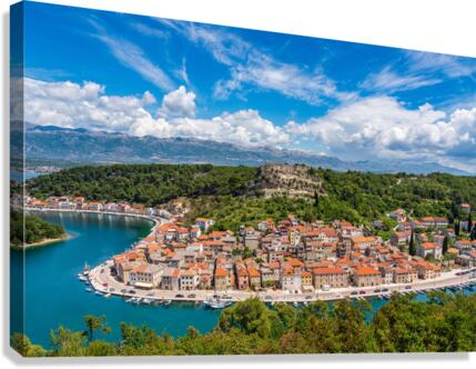 Picturesque small riverside town of Novigrad in Croatia Canvas Print