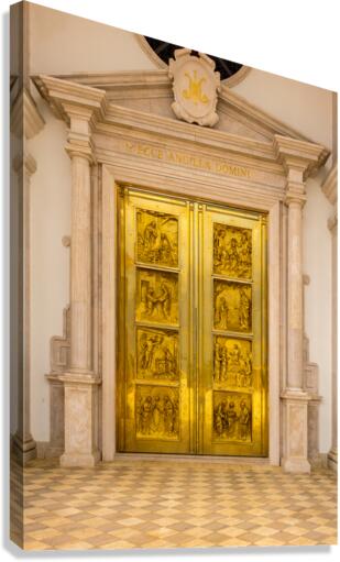 Gold doors Basilica of Mongomo in Equatorial Guinea Canvas Print
