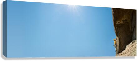 Senior man on steep rock climb in Colorado Canvas Print