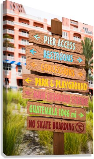 Tourist sign Clearwater Florida Canvas Print