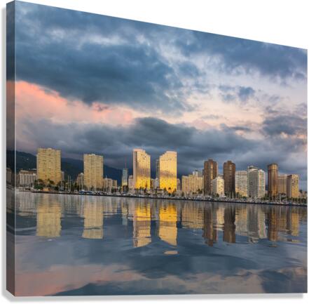 Panorama of Waikiki Honolulu Hawaii  Impression sur toile