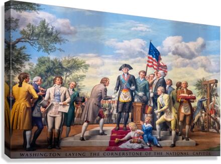 Detail of wall mural of George Washington Canvas Print