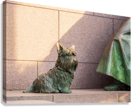 Pet dog at Roosevelt memorial Washington DC Canvas Print