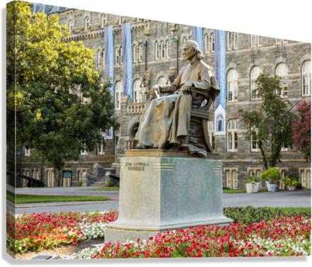 John Carroll Statue Healy Hall Georgetown University Canvas Print