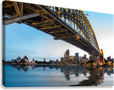 Dramatic panoramic sunset photo Sydney harbor Canvas Print