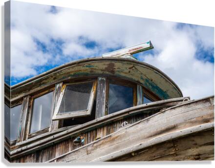 Detail of abandoned fishing boat at Icy Strait Point Canvas Print