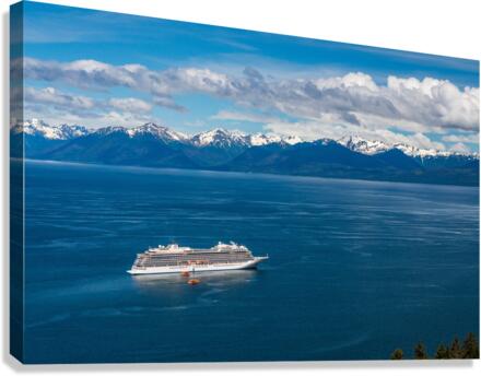 Viking Orion anchored at Icy Strait Point in Alaska Canvas Print