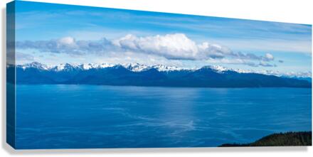 Broad panorama of the mountain range at Icy Strait Point in Alas Canvas Print