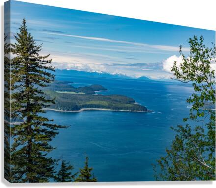 Panorama of the mountain range at Icy Strait Point in Alaska Canvas Print