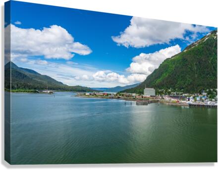 City of Juneau in Alaska seen from the water in the port Canvas Print