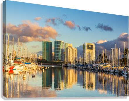 Harbor at Ala Moana Oahu Hawaii Canvas Print