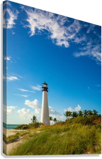Beach scene at Cape Florida lighthouse in Bill Baggs Canvas Print