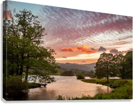 Sunset over Rydal Water in Lake District Canvas Print