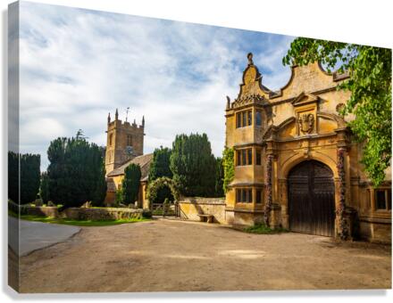 Stanway House and St Peters Church Stanton Canvas Print