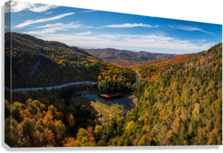 Aerial view of Appalachian Gap Road in Vermont  Impression sur toile