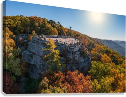 Coopers Rock panorama in West Virginia with fall colors Canvas Print