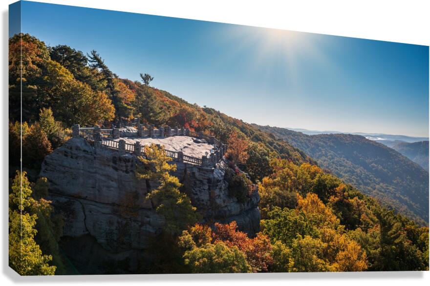 Coopers Rock panorama in West Virginia with fall colors Canvas Print