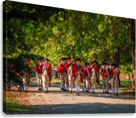 British Redcoats in marching band Canvas Print