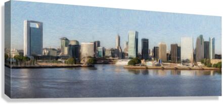 Colored pencil sketch of the city of Buenos Aires in Argentina Canvas Print