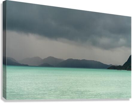 Milky ocean approaching Amalia Glacier due to suspended clay Canvas Print