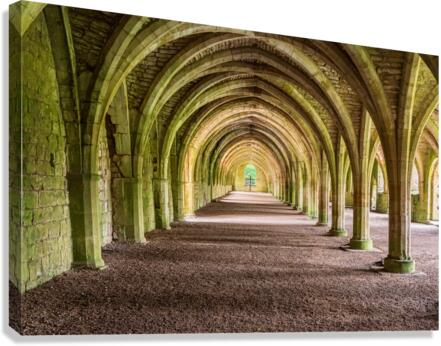Cellarium at Fountains Abbey ruins in Yorkshire England  Impression sur toile