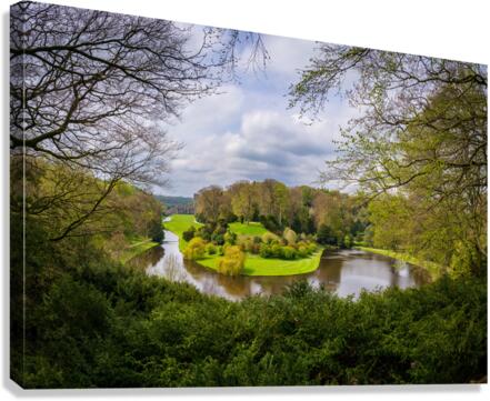 Springtime at Fountains Abbey ruins in Yorkshire England Canvas Print