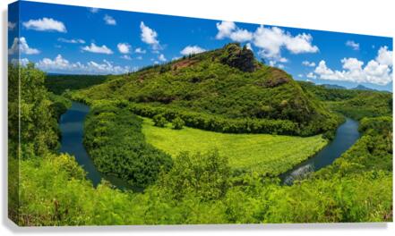 Wailua River bends around a meadow on Kauai Canvas Print