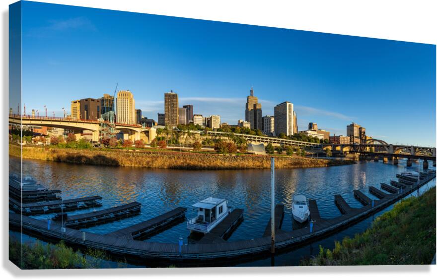 Sunrise over the downtown district of St Paul Minnesota Canvas Print