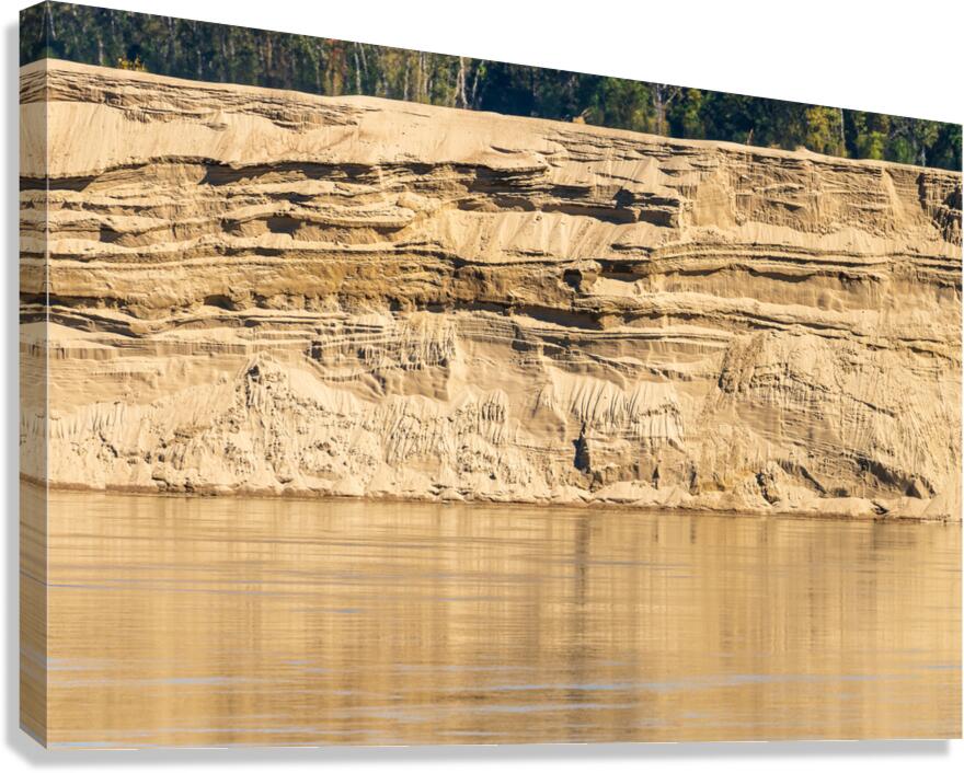 Exposed cliffs of sand by the side of Mississippi river in Octob Canvas Print