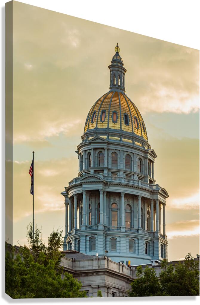 Gold covered dome of State Capitol Denver Canvas Print