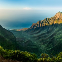 Panoramic view of Kalalau valley Kauai