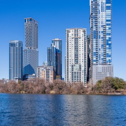 Modern Rainey Street Austin apartments above lake
