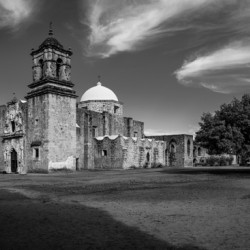 Entrance to the ornate San Jose mission church near San Antonio
