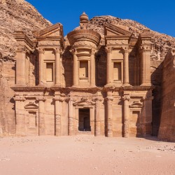 The Monastery or Ad Deir carved from the rock face above Petra
