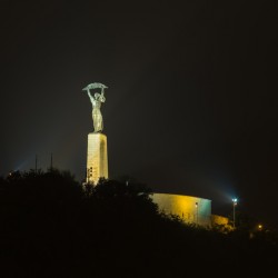 Freedom Statue at night in Budapest