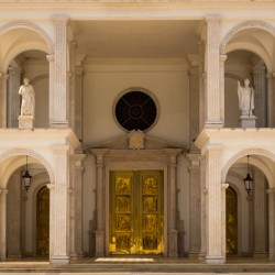 Door of Basilica of Mongomo in Equatorial Guinea