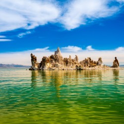 Tufa in the salty waters of Mono Lake 
