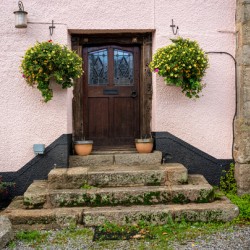 Solid wooden front door in Devon village of Dunsford