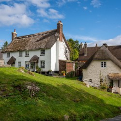 Thatched cottages in Lustleigh in Devon