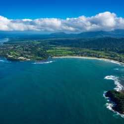 Garden Island of Kauai from helicopter
