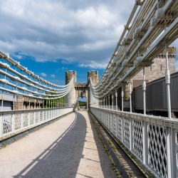 Thomas Telford suspension bridge to the Castle in Conwy